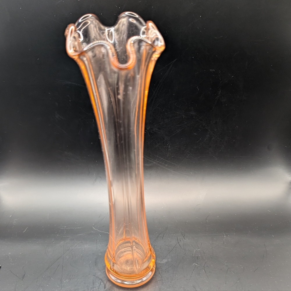 Vintage Depression Glass Swung Vase